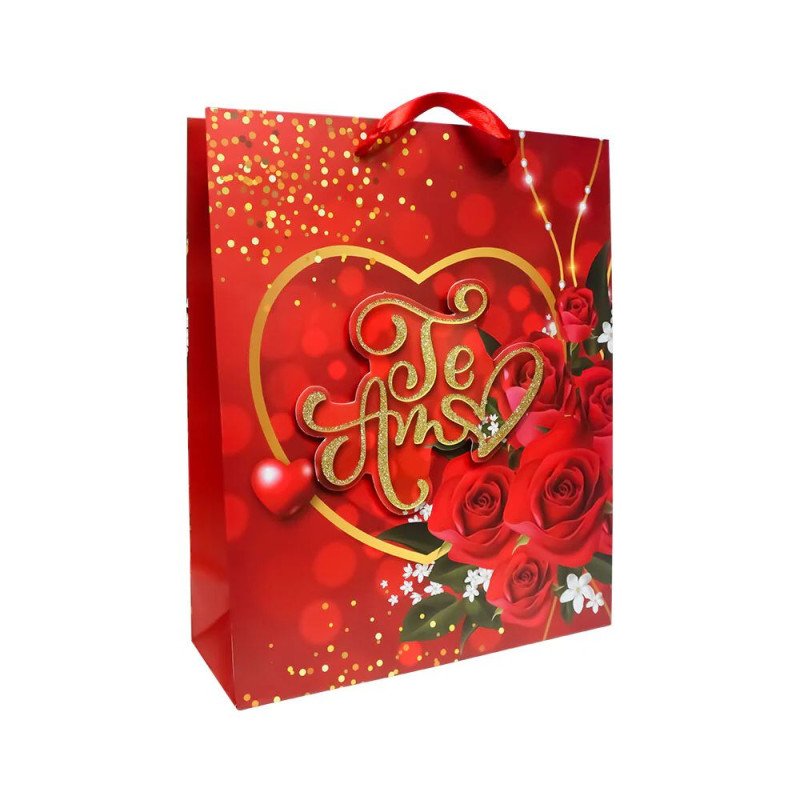 Sac Cadeau a Fleurs Te Amo 32x26x10cm (12pcs) - 85629